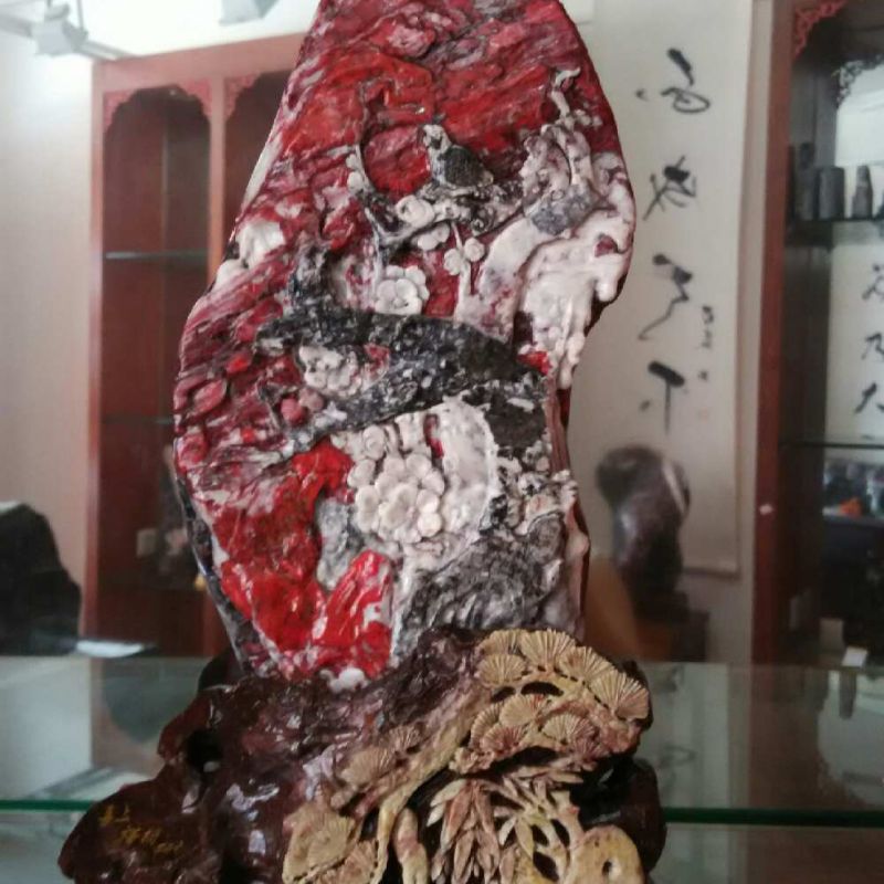 鸡血石V__报春图